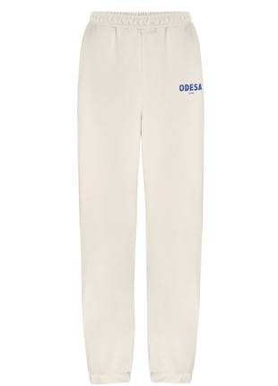 Jogger pants in milk with Odesa print