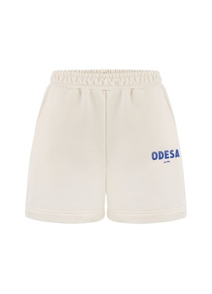 Shorts in milk color with Odesa print