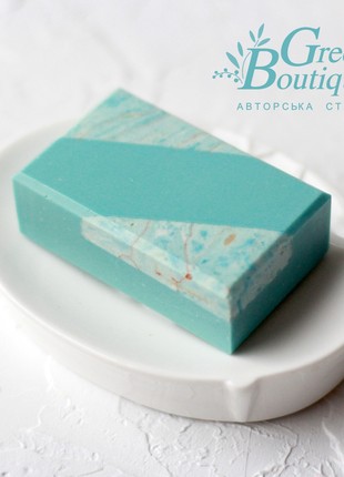 Author's set of natural craft soap - Sparkle of diamonds, sapphire, turquoise3 photo