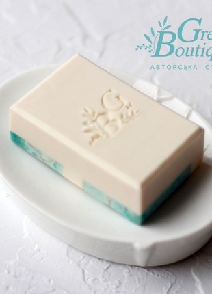 Author's set of natural craft soap - Sparkle of diamonds, sapphire, turquoise5 photo