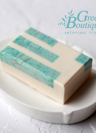 Author's set of natural craft soap - Sparkle of diamonds, sapphire, turquoise6 photo