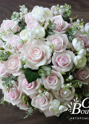 Luxurious interior bouquet of soap roses2 photo