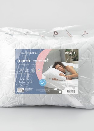 PILLOW NORDIC COMFORT+ TM IDEIA 50X70 CM WITH QUILTED ZIPPERED COVER WHITE10 photo