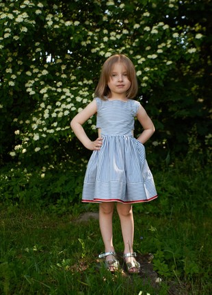 Trendy striped dress with slits2 photo