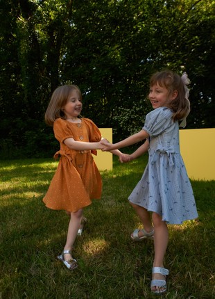 Mustard dotted muslin dress6 photo