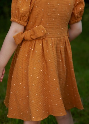 Mustard dotted muslin dress4 photo
