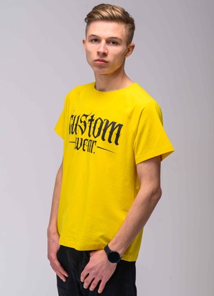 T-shirt yellow Gothic logo Custom Wear3 photo