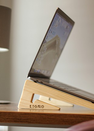 Wooden laptop stand "Krosna"6 photo