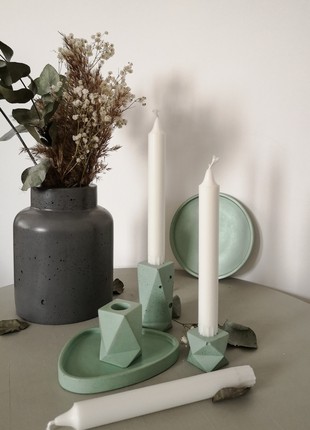 Set of concrete candle holders2 photo