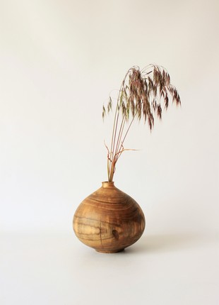 Decorative rustic  vase for dried flower, handmade wooden living room decor3 photo
