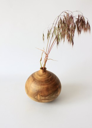 Decorative rustic  vase for dried flower, handmade wooden living room decor6 photo