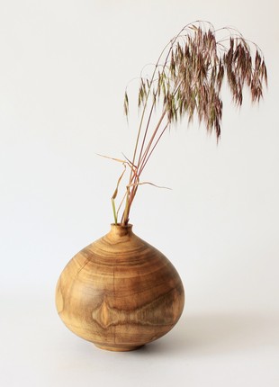 Decorative rustic  vase for dried flower, handmade wooden living room decor5 photo