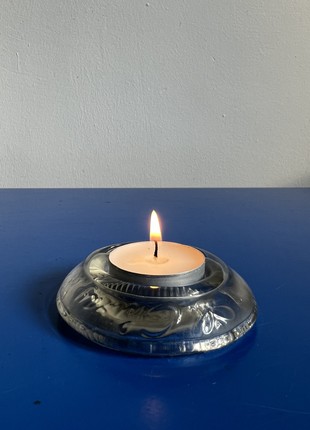 Candlestick made of recycled glass