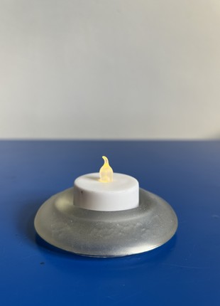 Candlestick made of recycled glass, matte2 photo