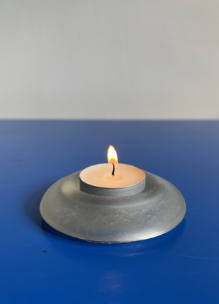 Candlestick made of recycled glass, matte