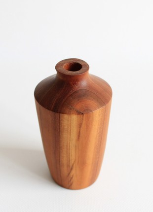 Rustic decorative vase, handmade wooden  unique table decor8 photo