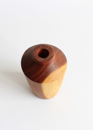 Rustic decorative vase, handmade wooden  unique table decor7 photo