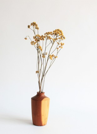 Rustic decorative vase, handmade wooden  unique table decor1 photo