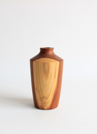 Rustic decorative vase, handmade wooden  unique table decor5 photo
