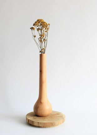 Tall decorative vase handmade, light wooden scandinavian decor1 photo