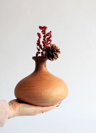 Decorative bud vase handmade, rustic wooden vase3 photo
