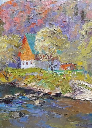 Oil painting Mountain stream Serdyuk Boris Petrovich nSerb326