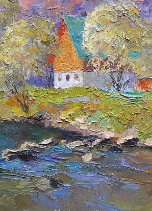 Oil painting Mountain stream Serdyuk Boris Petrovich nSerb3264 photo