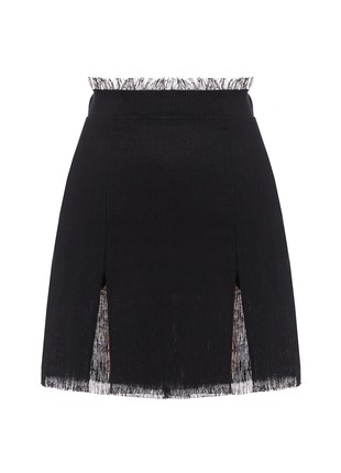 Black linen mini skirt