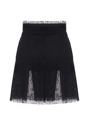Black linen mini skirt2 photo