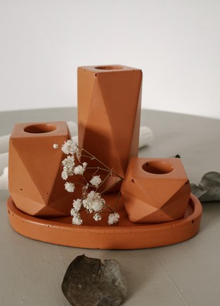 Set of concrete candle holders1 photo
