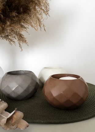 Modern concrete planter, minimalist concrete decor, round concrete planter, decor farmhouse8 photo
