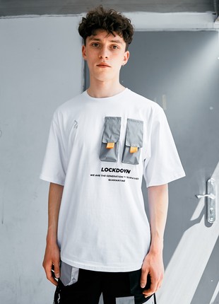 Oversized T-shirt OGONPUSHKA Sling with reflective white1 photo