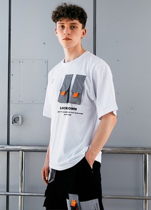 Oversized T-shirt OGONPUSHKA Sling with reflective white6 photo