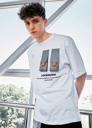 Oversized T-shirt OGONPUSHKA Sling with reflective white5 photo