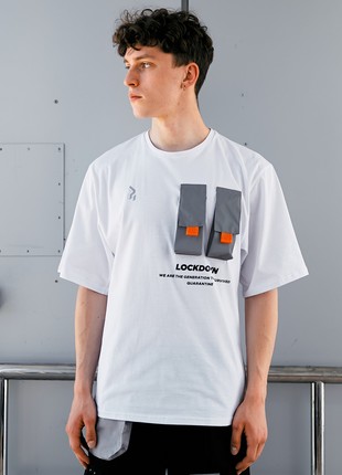 Oversized T-shirt OGONPUSHKA Sling with reflective white7 photo