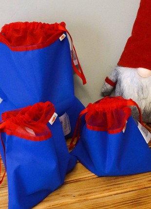 Set of 3 bags, for Christmas gifts, handmade. Eco bag, gifts.