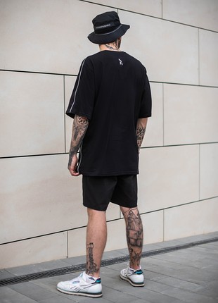 Oversize T-shirt OGONPUSHKA Xeed black with reflective edging6 photo