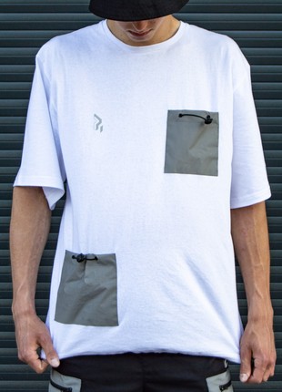 Oversized T-shirt OGONPUSHKA Pants with reflective white1 photo