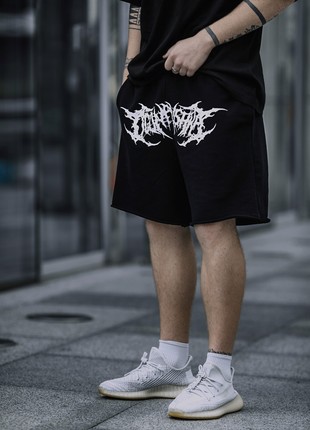 Oversized knitted shorts OGONPUSHKA Aggre black