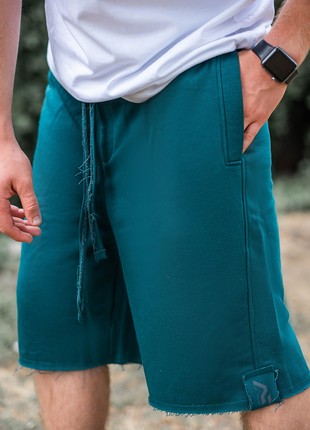 Men's knitted shorts OGONPUSHKA Breet color emerald1 photo