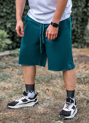 Men's knitted shorts OGONPUSHKA Breet color emerald4 photo