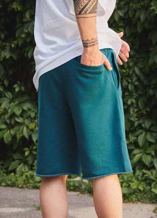 Men's knitted shorts OGONPUSHKA Breet color emerald5 photo