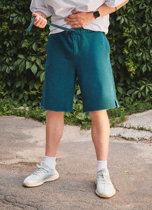 Men's knitted shorts OGONPUSHKA Breet color emerald7 photo