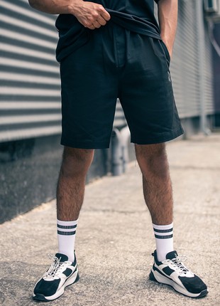 Cotton men's shorts OGONPUSHKA Deep black4 photo