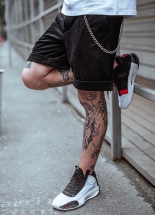 Corduroy shorts for men OGONPUSHKA Edge black4 photo