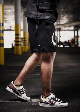 Oversized knitted shorts OGONPUSHKA Tech black4 photo