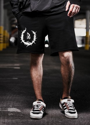 Oversized knitted shorts OGONPUSHKA Tech black9 photo