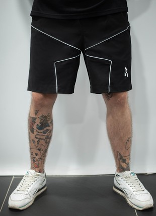 Cargo shorts for men OGONPUSHKA Xeed with reflective black1 photo