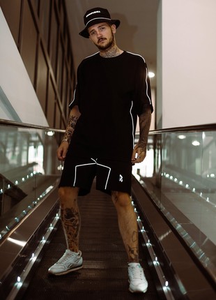 Cargo shorts for men OGONPUSHKA Xeed with reflective black6 photo