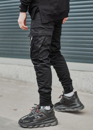 Cargo pants for men OGONPUSHKA Angry Zipp black3 photo
